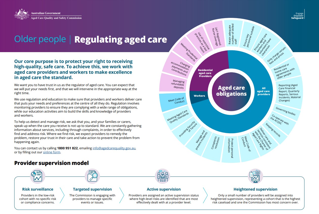 Regulatory Strategy placemat for older people