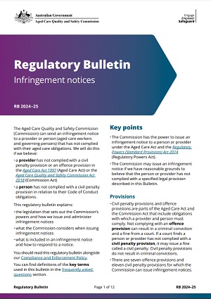 Regulatory Bulletin  2024-25 Infringement notices image